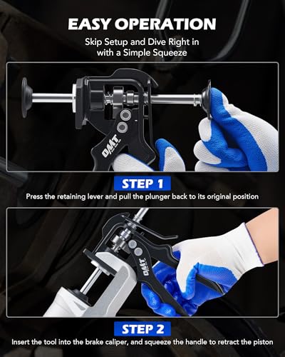Image of Orion Motor Tech Speedy Brake Caliper Compressor, Heavy Duty Single Dual Brake Piston Compressor Tool for Brake Pad Replacement, Disc Brake Caliper Tool Compatible with Most Cars & Trucks, Black