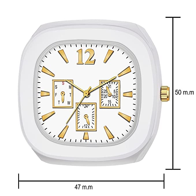 SELLORIA Square Dial Black Blue Grey White Analog Watches with Silicon