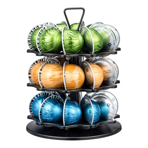 ZCDCP Coffee Pod Holder Carousel 3 Tier for Vertuo Pod Holder