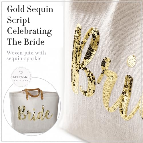 Mud Pie Bride Tote Bag con asas de cuero vegano miniatura 6