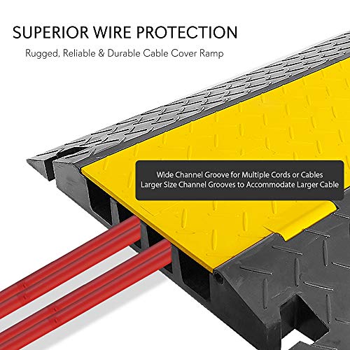 image for Pyle Hose & Cable Protection Ramp - Extra Heavy Duty Four Channel Extr