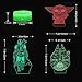 Imagen de xocome Luz nocturna de Star Wars con ilusión 3D 3 patrones y 16 colores cambiantes apagado automático con toque inteligente y mando a distancia para la decoración del hogar Regalos