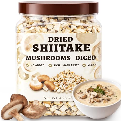 4.23oz Dried Shiitake Mushrooms Diced for Ramen &amp; Soup