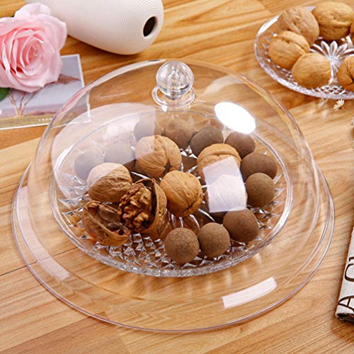 Cabilock – 2 peças de 21 cm, capa transparente para alimentos, cúpula de plástico transparente com c