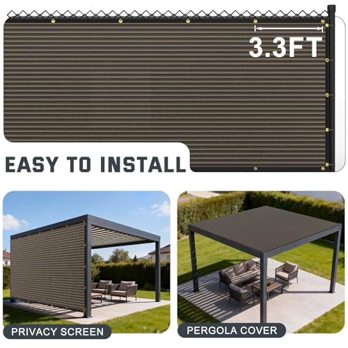 90% Sun Shade Cloth, Kesfitt 8x10FT Garden Shade Cover with Reinforced Grommets, Mesh Tarp Sun Privacy Screen for Greenhouse, Plant, Pergola, and Backyard Patio Sunshade