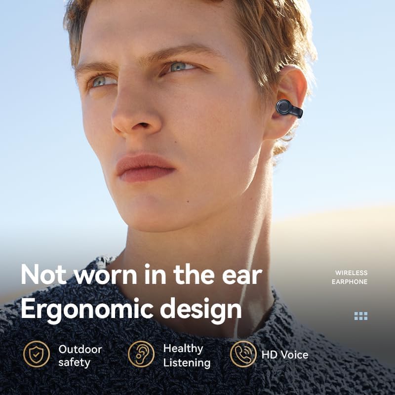 Person wearing the open-ear clip-on earbud