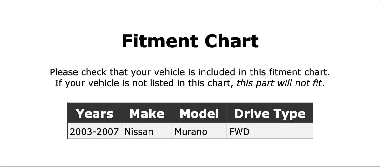 Rear Wheel Bearing and Hub Assembly Compatible With Nissan Murano FWD 2003 2004 2005 2006 2007 PC-797760