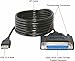 SABRENT USB 2.0 to DB25 IEEE-1284 Parallel Printer Cable Adapter [THUMBSCREWS Connectors] (CB-DB25)