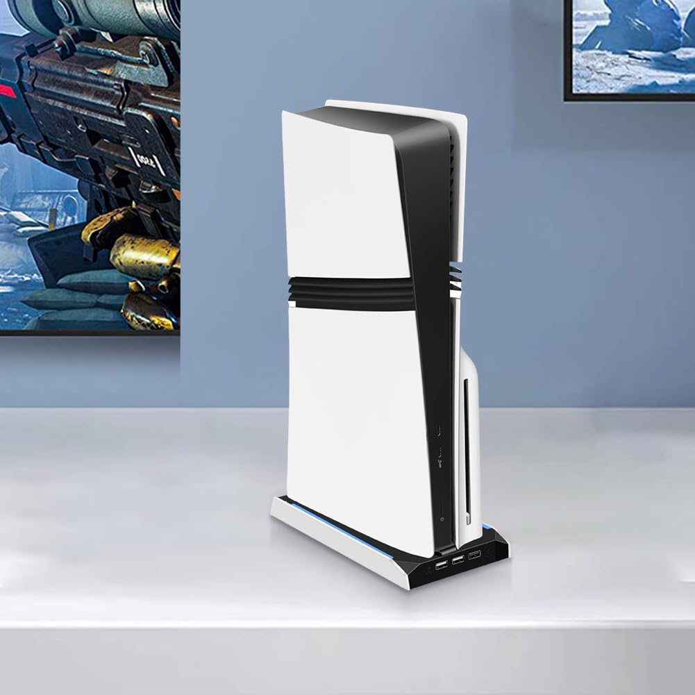 Base console di gioco RGB per PS5 Slim/Pro con ventola di raffreddamento e connettività USB Ventola di raffreddamento universale