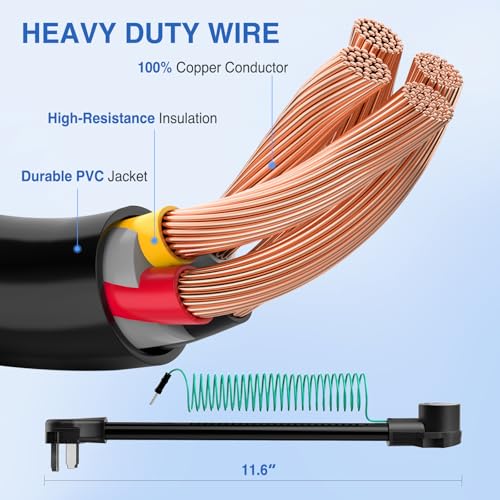 Image of Nilight EV Dryer Adapter Cord 30 Amp to 30Amp 3 Prong 125V 3750 Watt Pure Copper Dryers Old Outlet New Plug Conversion Heavy Duty 10 Gauge Wires 10-30P to 14-30R 30M /30F