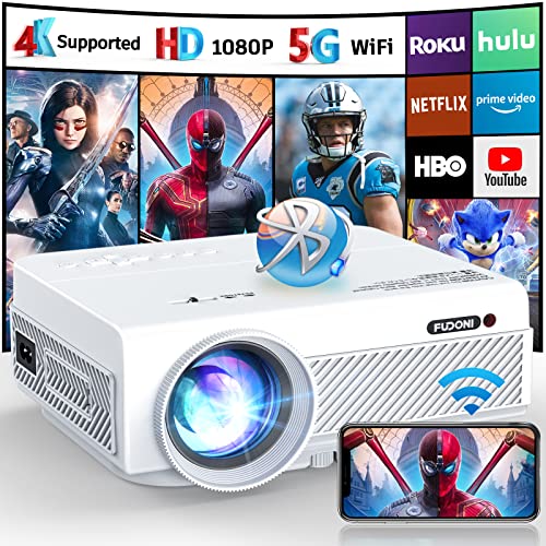 FUDONI WiFi Bluetooth Projector 1080P Outdoor 4K