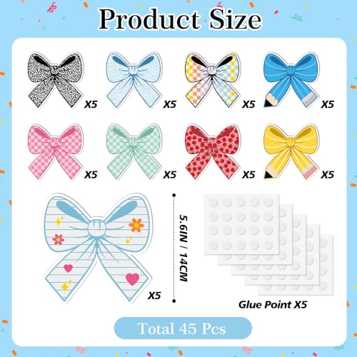 Image of Vuzvuv 45Pcs Back to School Bow Cutouts Pencil Bow Classroom Decor