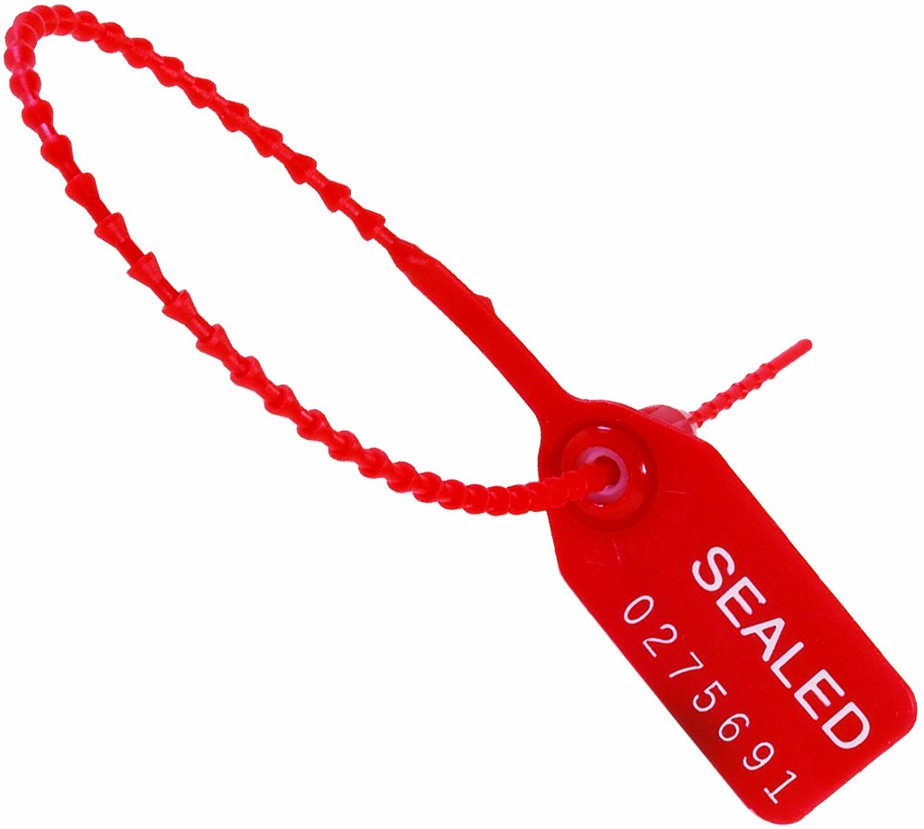 Aviditi "Tug Tight" Pull-Tight Seals, 12", Red, Pack of 100 (SE1008)