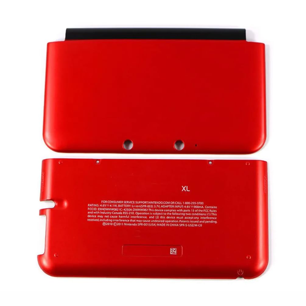 Housing Case for 3DSXL Nintendo 3DSLL Front Back Plastic Housing Shell Cover Repair Part (Red)
