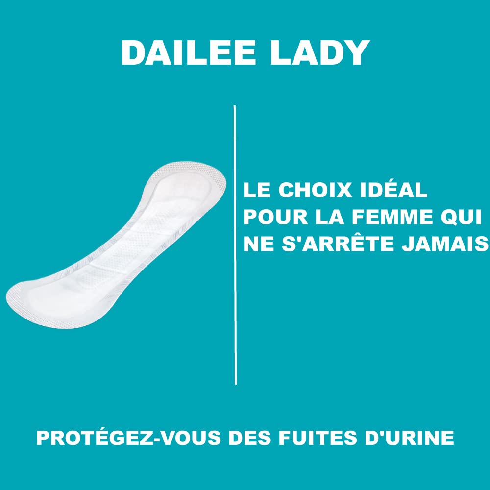 Dailee Lady Maxi - 168x Serviettes Incontinence Femme - Protections Absorbantes pour Fuites Urinaires 4,5 Gouttes - Serviette Post Accouchement