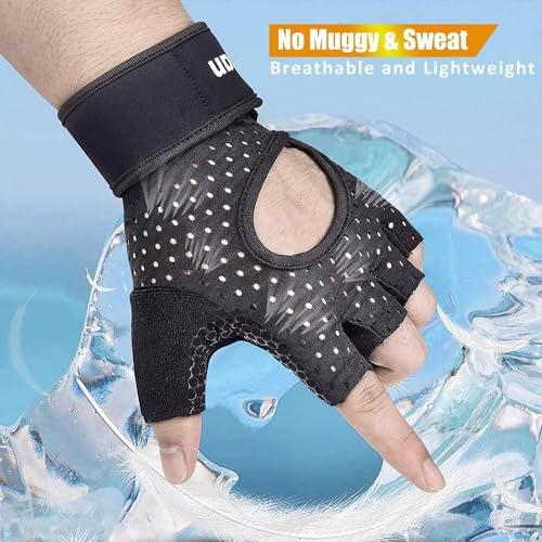 Image of ihuan Cycling Gloves Road Bike Gloves - Anti-Slip Shock Absorbing | Full Palm Protection | Breathable Biking Gloves for Cycling | Training | Workout | Sports Men & Women