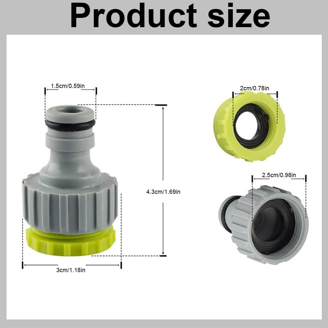 Connettore Per Rubinetto 2 In 1 RASENWERK, Adattatore Da 1/2 A 3/4 Pollice, Per Sistemi A Innesto Gardena E Kärcher, 1 Pezzo