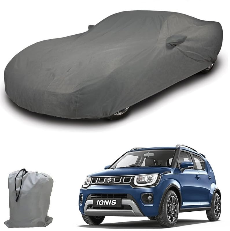 Image of ARCUATE Triple Layer Custom fit Car Body Cover for Maruti Suzuki IGNIS |Top Layer Dustrproof | Middle Layer Waterproof | Bottom Layer Scratch Protection | Outdoor Indoor Fabric