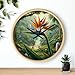 Premium 10in Wall Clock - Bird of Paradise Plant Theme for Tropical Gardens, South Africa