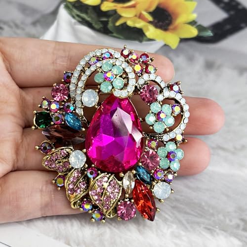 Image of SELOVO Leaf Flower Vine Brooch Pendant Pin for Women Jewelry Scarf Accessory