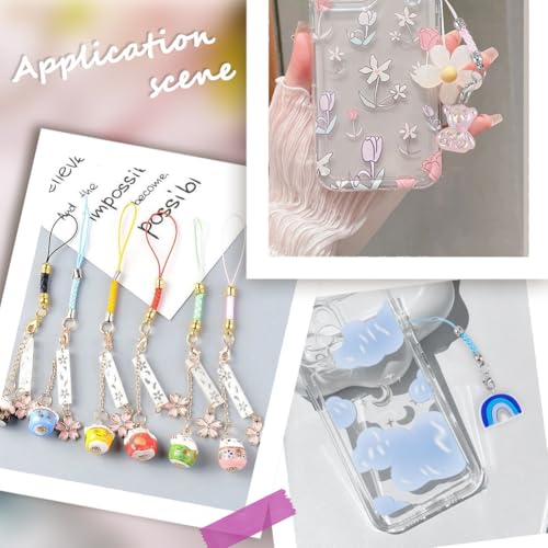 SUNNYCLUE 1 Box 30pcs 10 Colors Lobster Cord Lanyard Phone Ring Mobile Phone Strap Charm Splits Rings Cords With Silver Lobster Claw Clips Link For Women Adults Cellphone Keyrings Usb Flash Drive