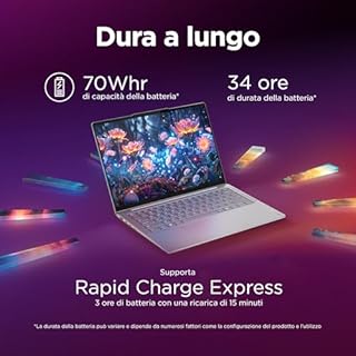 Lenovo Yoga Slim 7 Notebook Copilot+ PC 14” OLED WUXGA (1920x1200), Intel Core Ultra 5 226V, RAM 16 GB, 512 GB SSD, Grafica Intel Arc, WiFi 7, Windows 11 Home - Luna Grey