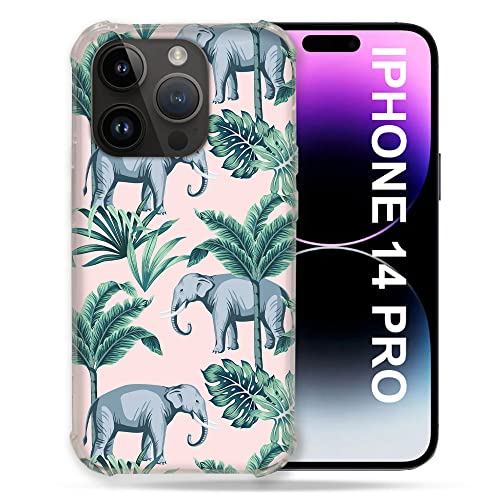 Coque pour iPhone 14 Pro protection silicone flexible amovible motif éléphant