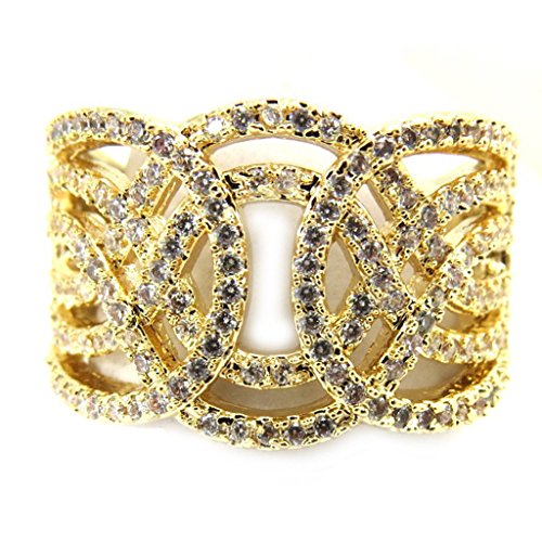 Preisvergleich Produktbild Les Trésors De Lily [L7132] - Vergoldete ring 'Sissi' weißgold.