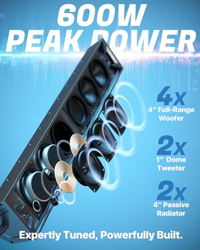 GoHawk 34 Inch UTV Sound Bar, 8-Speaker Bluetooth ATV Sound Bar with RGB Lights, IP66 Waterproof SXS & Golf Cart Sound bar Compatible with Polaris RZR Can-Am w/FM Radio, Fits 1.5"–2.25" Roll Cages - Image 3