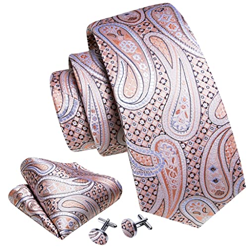 Corbata para Hombre de Seda Blanca con Paisley