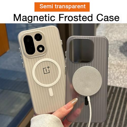 Image of Kapa Wave Magnetic Frosted Grip Back Cover for OnePlus 15 | [MagSafe Compatible] Wireless Charging, Slim, Metal Buttons Matte Finish Back Case (Grey)