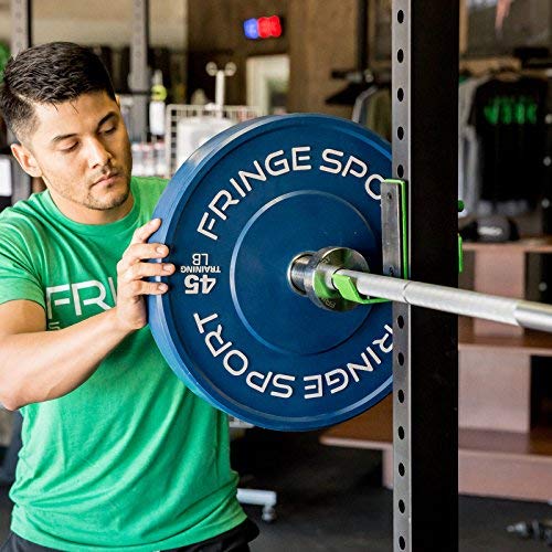 FringeSport Squat Rack with Pullup Bar Compact 4' x 4' Footprint for Garage Gyms and Neighborhood Gyms, 450lb Weight Capacity, Weightlifting Equipment for Squat, Bench, Pullups 