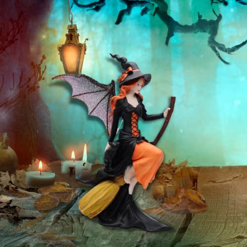 Comfy Hour Fairyland Collection Estatueta de bruxa escura de 20 cm montando na vassoura mágica, pres