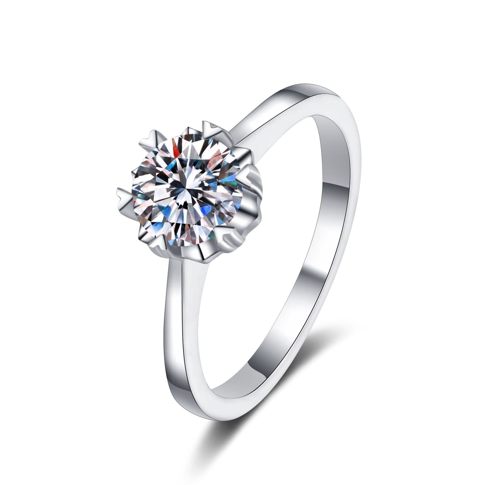 Anello dell'amicizia sottile, anello di fidanzamento in oro bianco 925 fiocco di neve regali per le donne