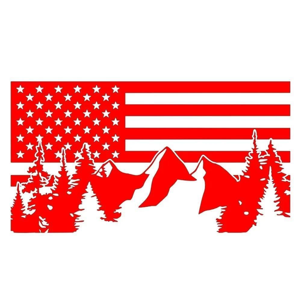 Car Stickers PVC Natural Forest Window Decoration Decals Automobile Styling Vinyl Decals(Red,15CM X 8CM)