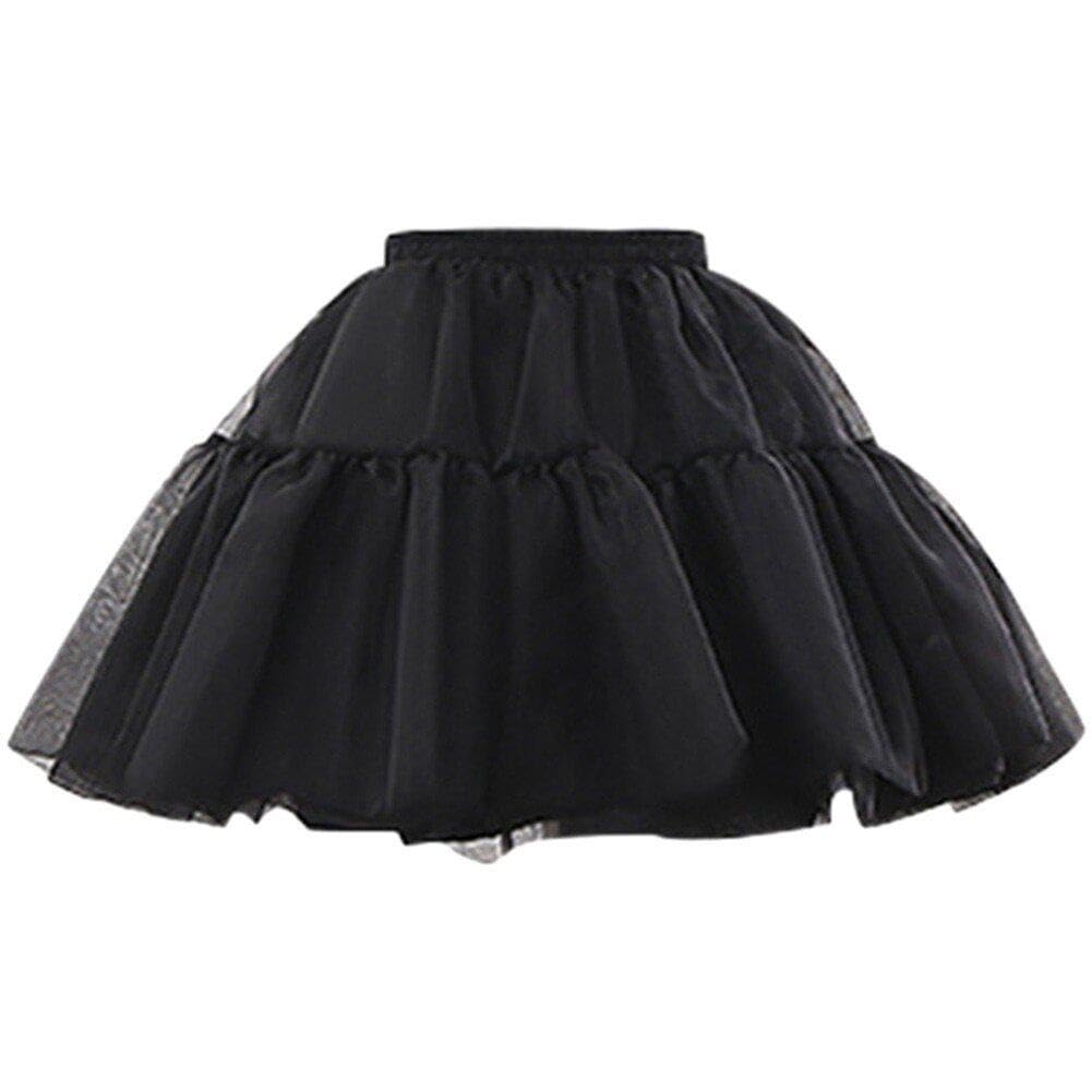 Jupon court de cartilage pour femmes en tulle noir pour robe de bal et mariage