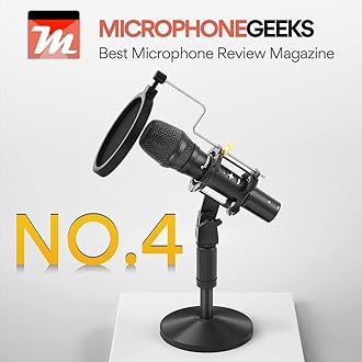 MAONO USB/XLR Podcast Dynamic Microphone, Studio Mic Kit with Volume Control, Shock Mount, Pop Filter, Ideal for Vocal, Instruments Recording, Voice Over, Live Streaming (HD300T)