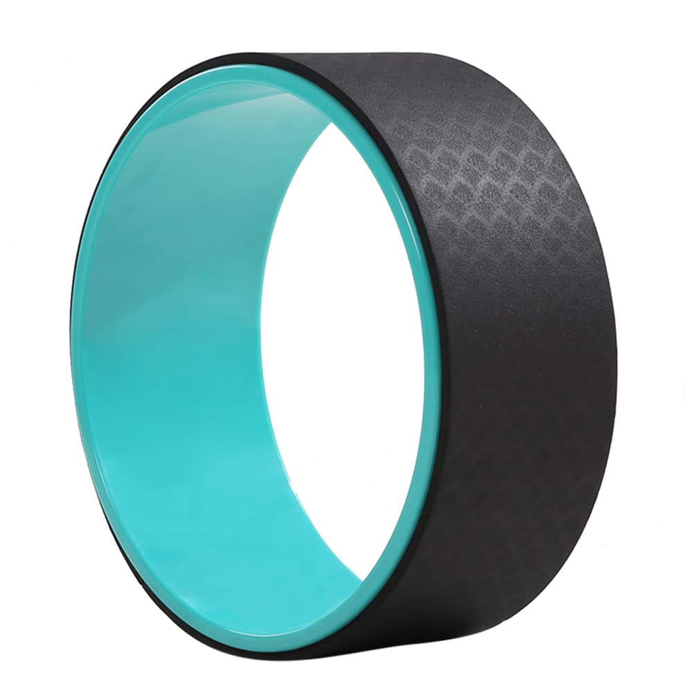 Yoga Wheel Pilates Ring Fitness Non-Slip Yoga Spine Roller Support Back Training Tool Gym Exercise Waist Equipment Pain Relief (Black)