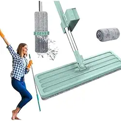 Mop Rodo Mágico 360 com Cabo Inox e 2 Refis Limpeza Rápida e Eficiente! Rodo Multifuncional para Pisos Janelas e Vidros Ideal para Uso Doméstico e Profissional Fácil Manuseio