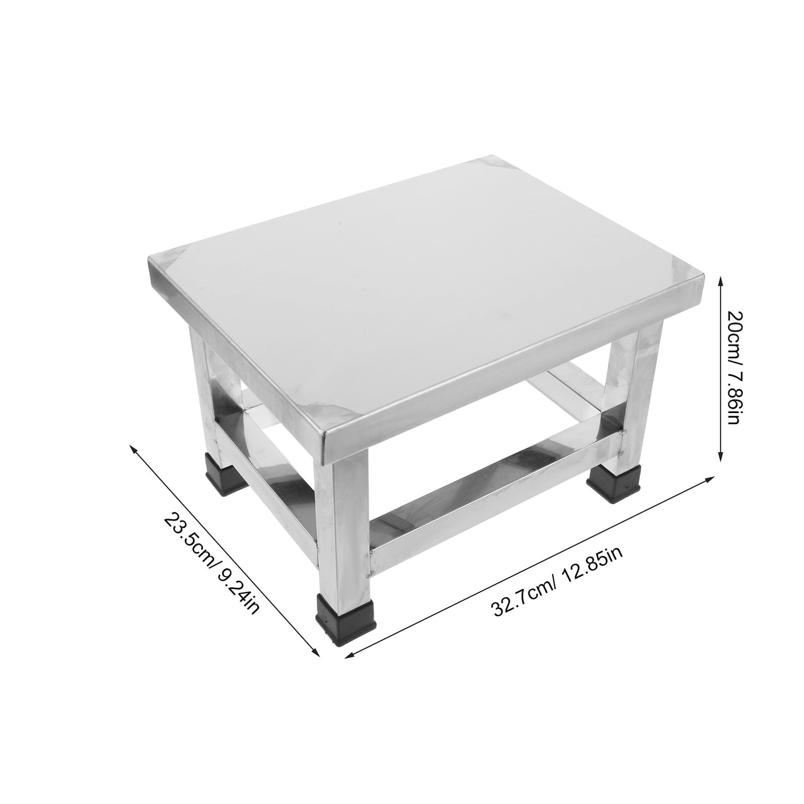 Stal nierdzewna Step ol 31 x 24 x 20 cm antypoślizgowe nóżki metalowe ol do łazienki i kuchni odporne na korozję łatwe do czyszczenia bezpieczne dla toalet i seniorów