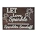 JennyGems Wedding Decor, Let Love Sparkle Sparkler Sendoff, 14.5x11.5 Inch Wood Sign, Wedding Signs, Sparkler Exit Sign, Wedding Reception Decorations, Party Decorations (Black)