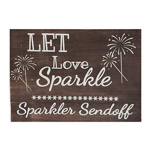 image for JennyGems Real Wood Sign - Let Love Sparkle Sparkler Sendoff - Sparkle
