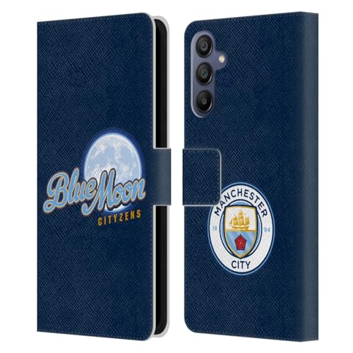 Head Case Designs sous Licence Officielle Manchester City Man City FC Blue Moon Cityzens Graphiques Étui Portefeuille en Cuir Compatible avec Samsung Galaxy A15