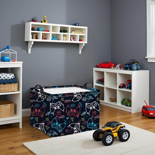 Image of Rectangular Game Basket for Boys Kids Baby Storage Basket Storage Bin Organizer Box Room Decor(Game)