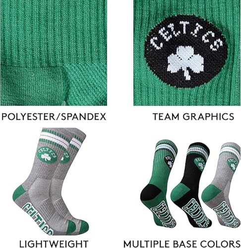 Image of Ultra Game Men's NBA Official Athletic Cushioned Secure Fit Team Crew Socks-3 Pack