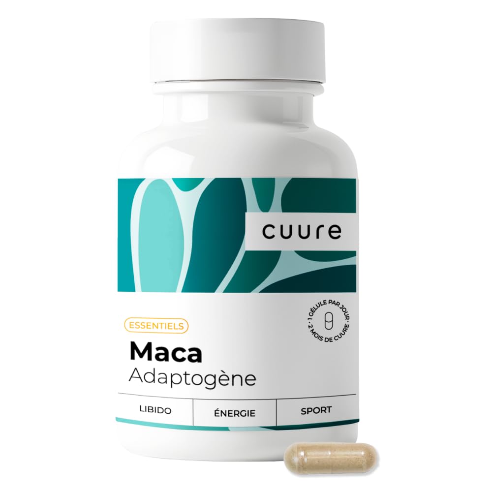 Maca Jaune - CUURE - Racine Naturel du Pérou - Perfomances Physiques et Sportives - Fertilité - Régulateur Hormonal - 60 Jours - Conditionné et Formulé en France