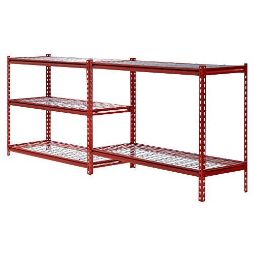 Muscle Rack UR184872-R 5-Shelf Steel Shelving Unit, 48" Width x 72" Height x 18" Length, Red