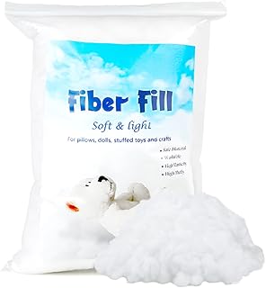 50g Polyester Fill, Premium Polyester Fiberfill, Recycled Polyester Fiber, High Resilience Stuffing Fluff Fiberfill for Pillow Filling, Christmas Dolls DIY, and Home Decors Projects