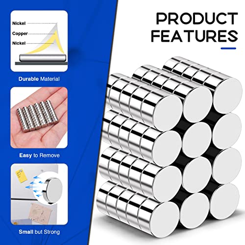Image of 180PCS Small Round Magnets for Refrigerator, 6X3mm Multi-use Circle Button Tiny Rare Earth Magnet,Mini Neodymium Magnets for Whiteboard, Classroom, Office,Fridge