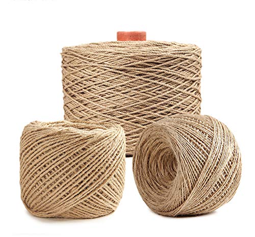 amAng - Cuerda de Yute rústico Natural de arpillera, 100 m, para decoración de cordón, Manualidades, Bodas, Regalos, 6 mm